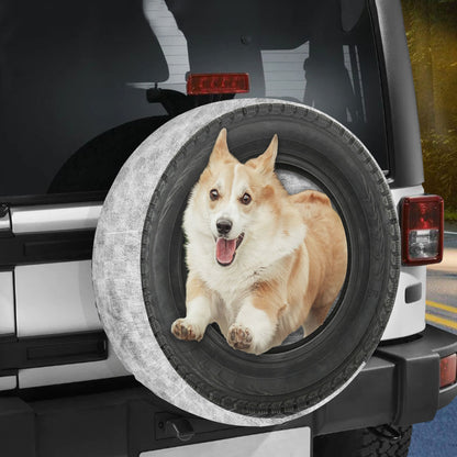 Petthouse | Corgi Spare Tire Cover Running Dog Funny Tire Cover Wheel Protector Dog Lovers