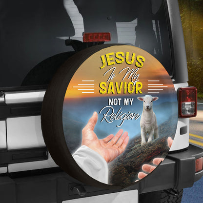 Petthouse | Jesus Is My Savior Spare Tire Cover Jesus Lamb Tire Covers Religious Wheel Covers Car Accessories