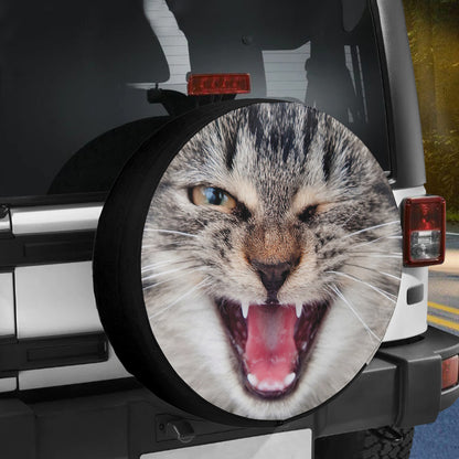 Petthouse | Cute Tabby Cat Crying With One Eye Closed Spare Tire Cover Wheel Cover For Car Cat Lover Gift