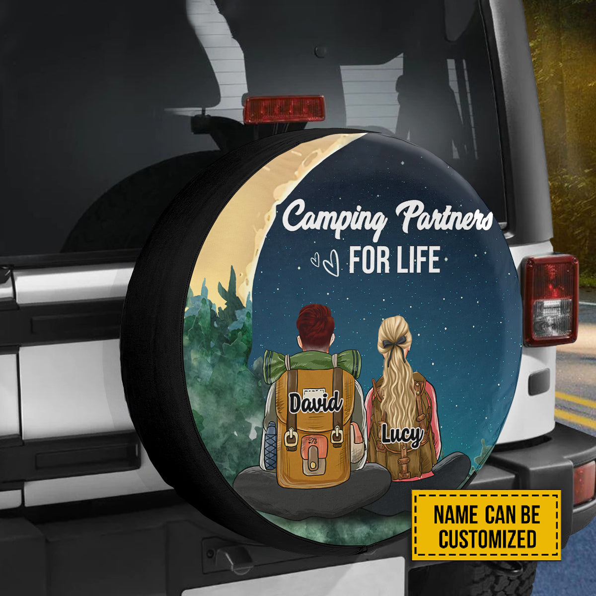 Petthouse | Customized Name Camping Partners For Life Spare Tire Cover Camping Lovers Gift Campers Gift