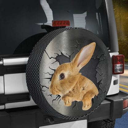 Petthouse | Rabbit Meme Wheel Tire Covers Metal Crack Hole Printed Tire Wheel Protector Pet Lover Gifts