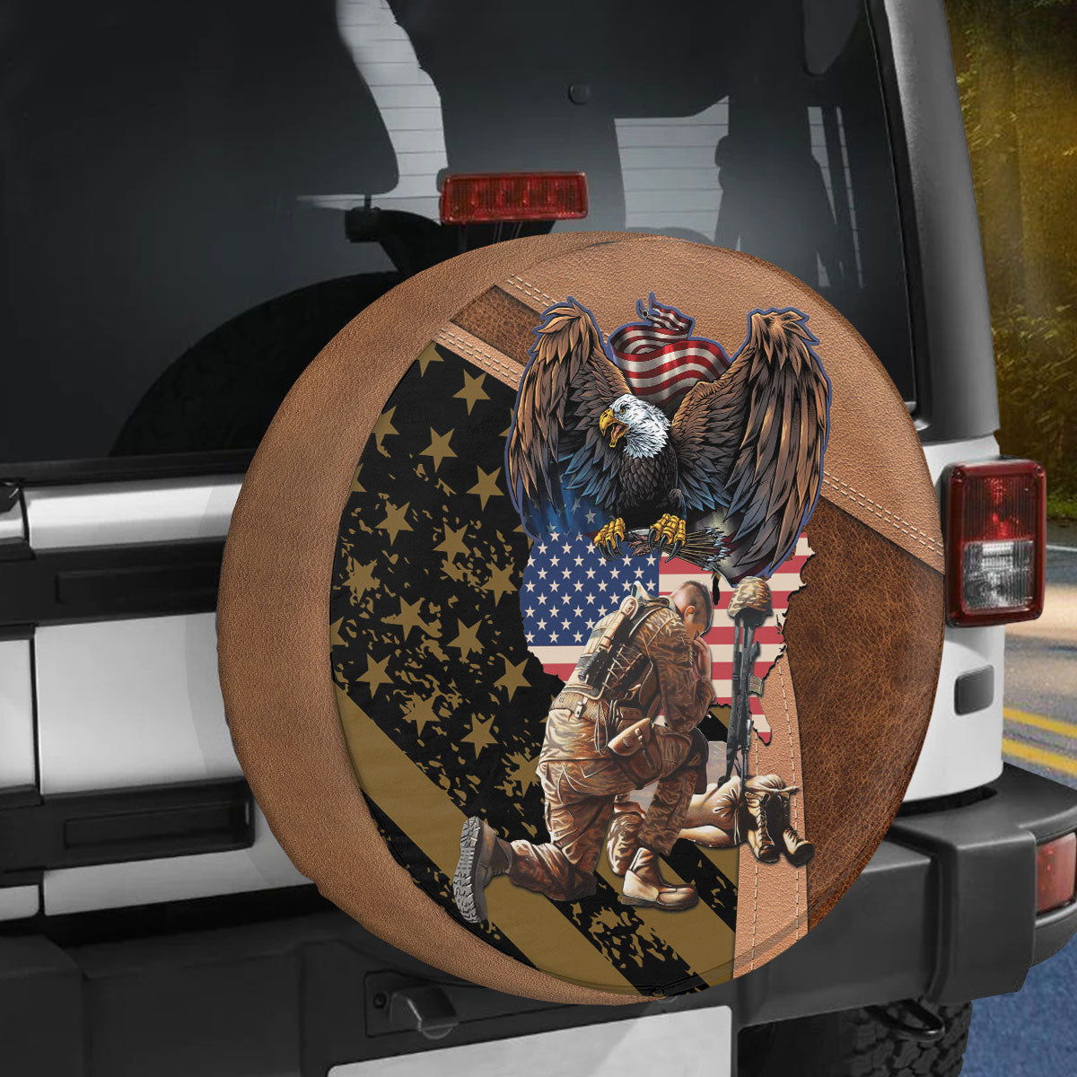 Petthouse | Eagle With American Flag Tire Cover Tire Patriotic Veteran Usa Wheel Protector Military Gifts