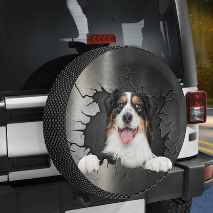 Petthouse | Australian Shepherd Dog Spare Tire Cover Big Hole Printed Wheel Cover Funny Car Accessories