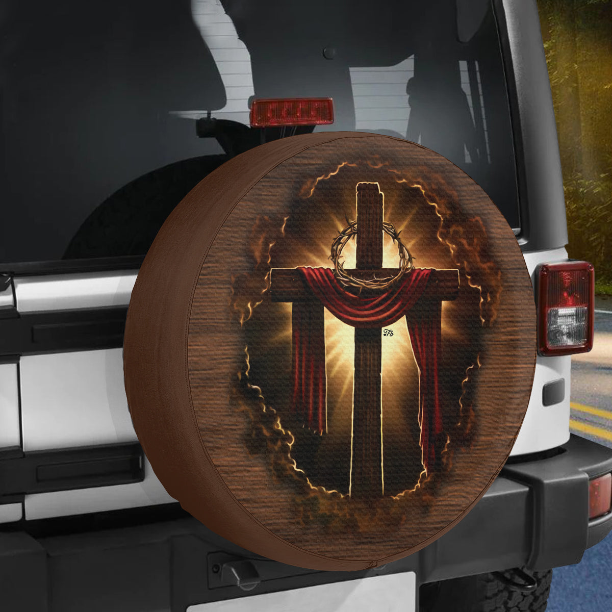 Petthouse | Wooden Cross Christian Spare Tire Cover, Christ Truck Decor Gift, Dad Gift Birthday Gift