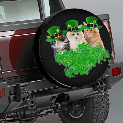 Petthouse | Cat Spare Tire Cover Irish Cat Tire Cover Clover Leaves Tire Cover Happy St Patrick's Day