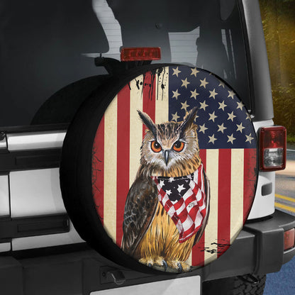 Petthouse | American Owl Happy 4th Of July Spare Tire Cover Eagle Owl Patriotic Car Accessory Truck Decor