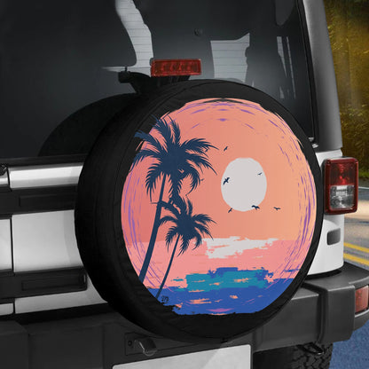 Petthouse | Hawaii Beach Sunset Spare Tire Cover Beach Sunset Art Wheel Cover Car Accessories Gift For Him