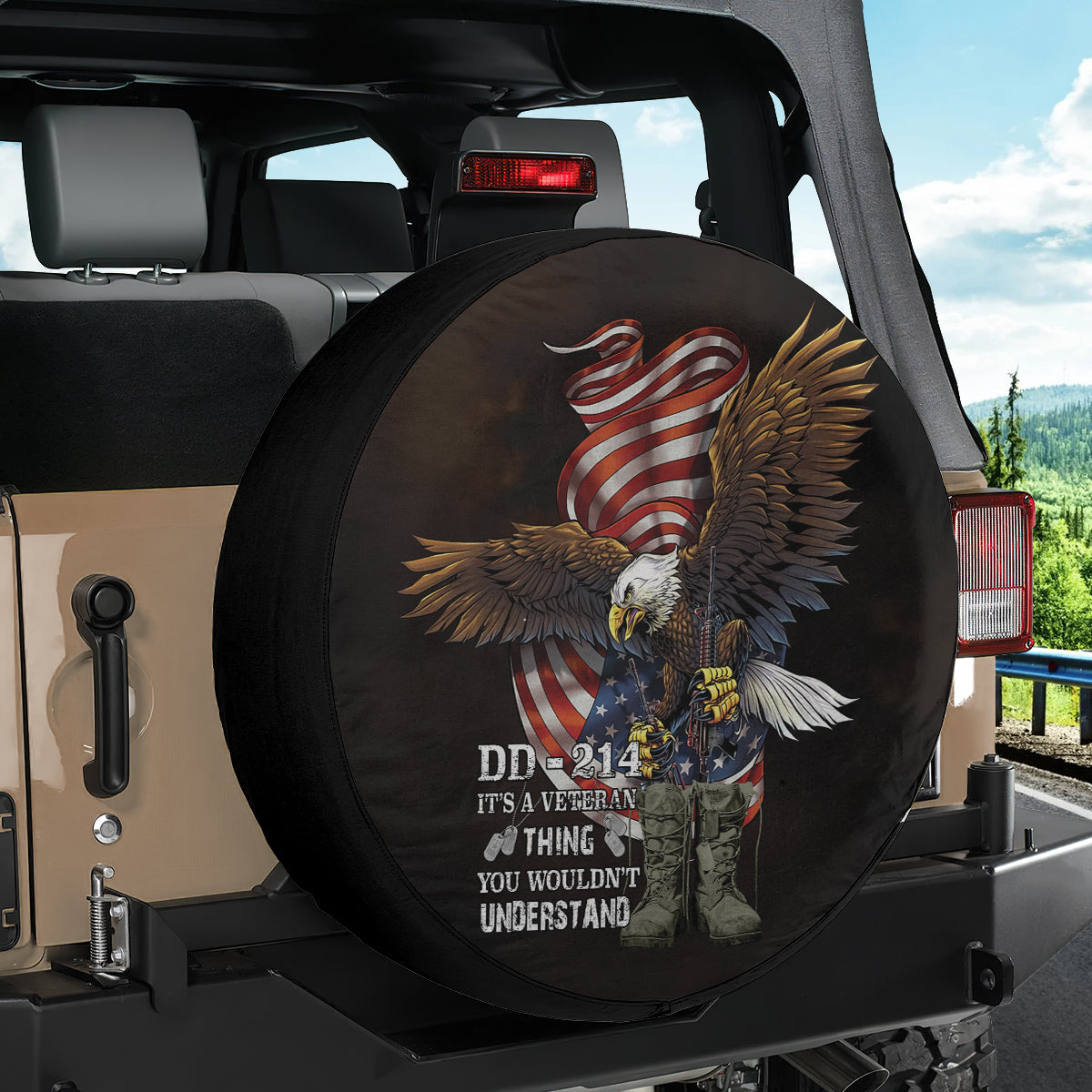 Petthouse | Dd 214 Spare Tire Cover Bald Eagle Tire Wheel Protector American Pride Truck Cover Veterans