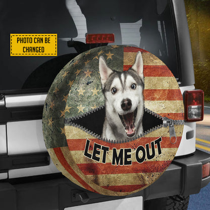 Petthouse | Customizable Tire Cover Dog Funny Husky Siberian Spare Tire Cover Trailer Tire Cover