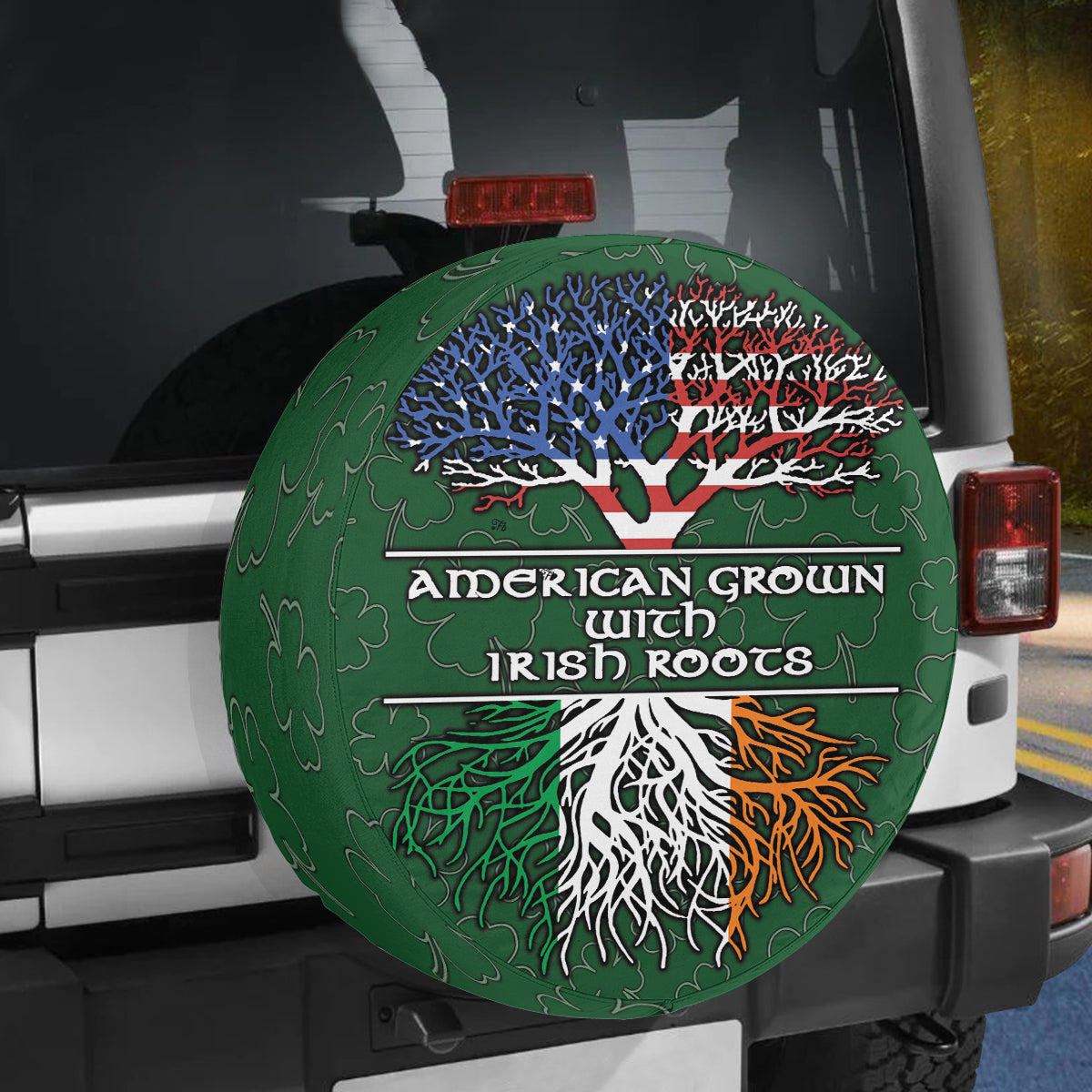 Petthouse | Irish Tree Of Life American Grown With Irish Roots Spare Tire Cover Wheel Cover Irish Gift