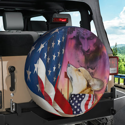 Petthouse | Corgi Spare Tire Cover American Pride Tire Protector Jesus Believer Wheel Tire Covers New Car Gift