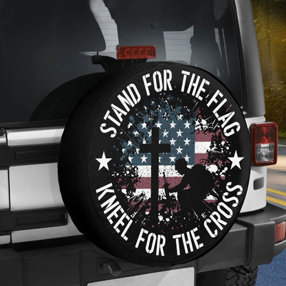 Petthouse | American Veteran Christian Cross Spare Tire Cover Us Soldier Memorial Day Decor Grandpa Daddy Gift