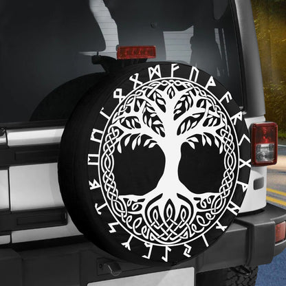 Petthouse | World Tree Viking Pattern Tire Cover Scandinavia Culture Pattern Tire Cover Car Decoration