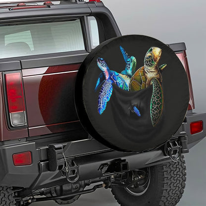 Petthouse | Turtle Family In Pocket Spare Tire Cover, Ocean Turtles Spare Tire Cover, Xmas Turtle