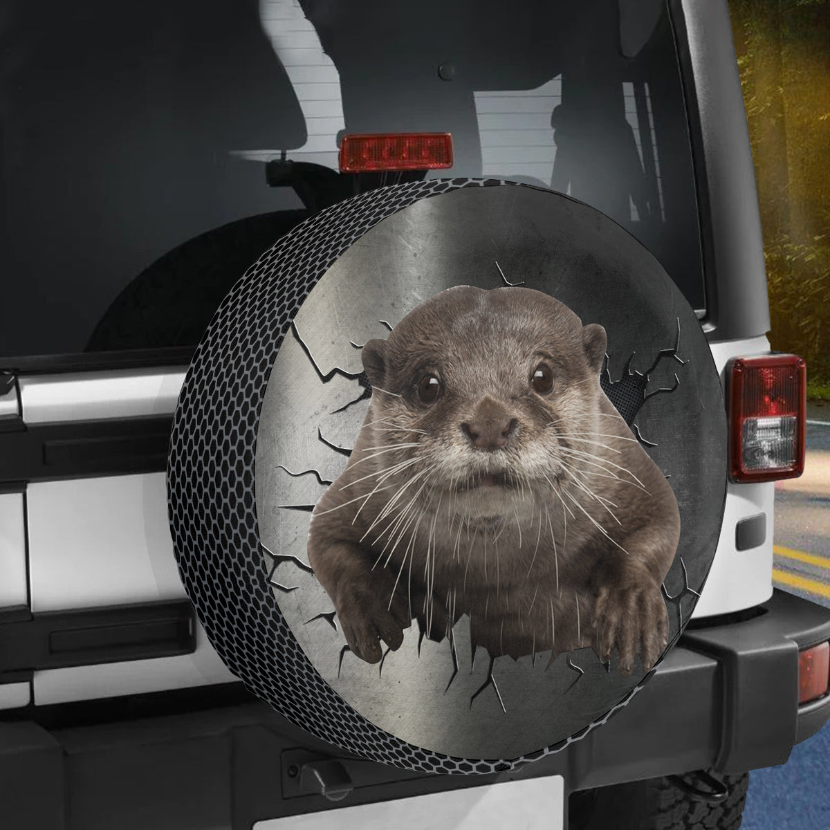 Petthouse | Otter Cute Tire Protector Covers Otter Sea Animal Hole Camper Tire Cover Animal Lover