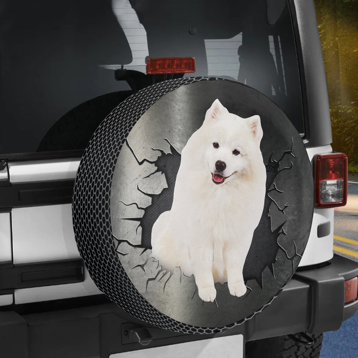 Petthouse | Spare Tire Cover American Eskimo Dog Wheel Bag Car Accessories Universal Dog Owner Gifts