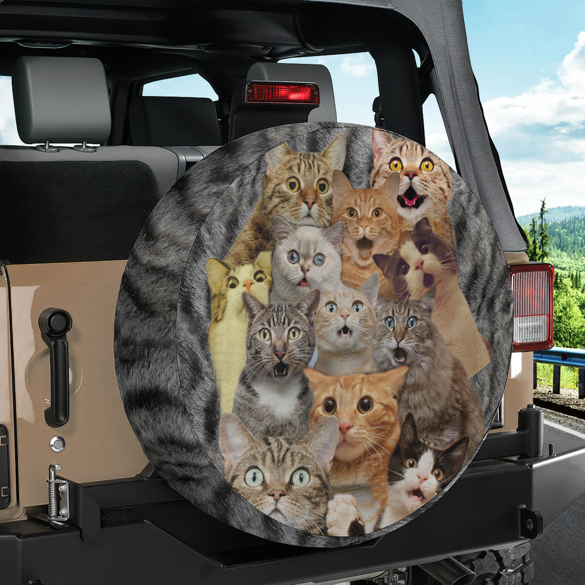 Petthouse | Cat Pattern Spare Tire Cover New Car Gift Car Accessory Funny Cat Gift Tire Protector Cat Lover