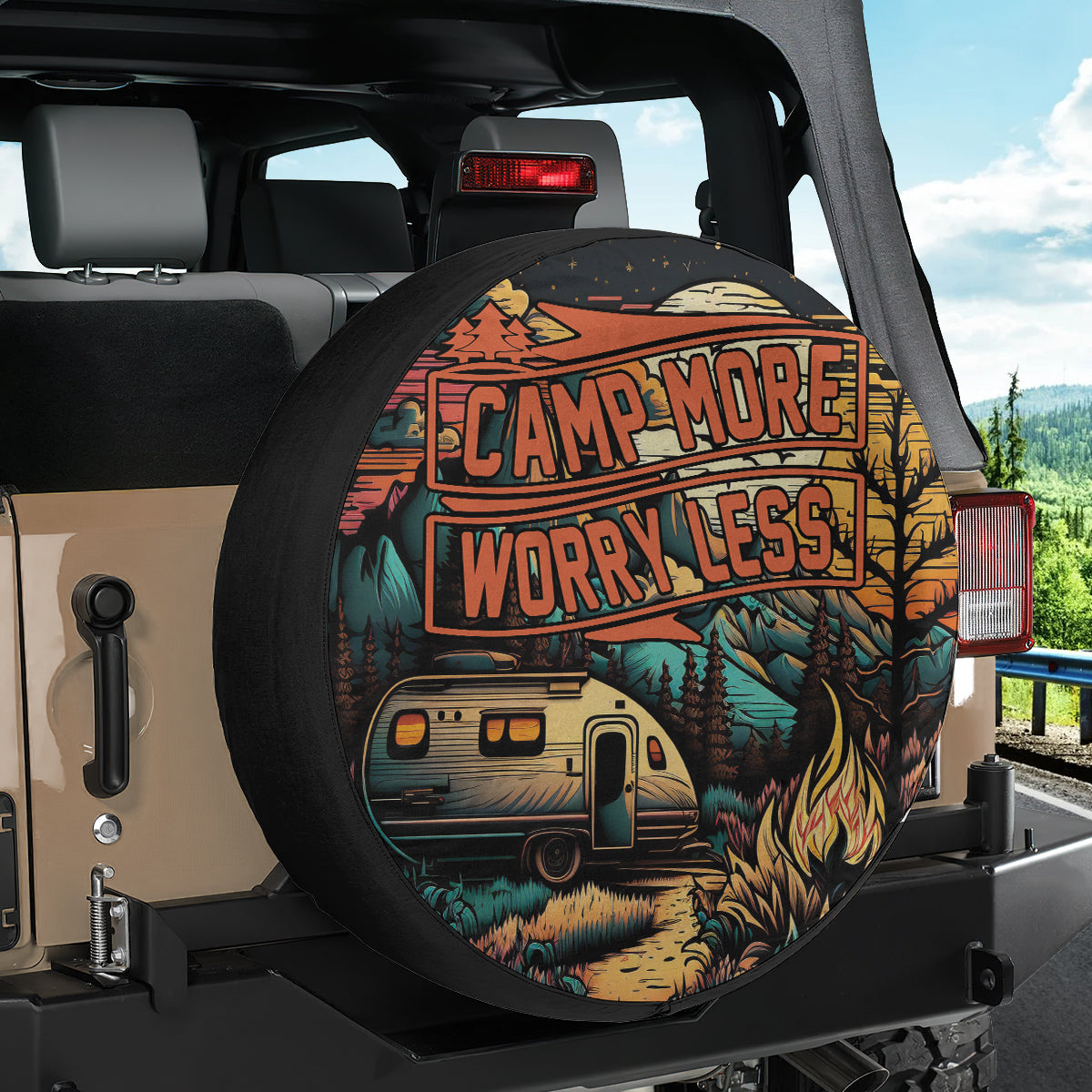 Petthouse | Camp More Worry Less Spare Tire Cover Car Camping Car Accessory New Car Gift Tire Covers For Car