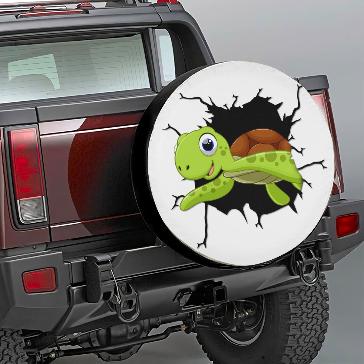 Petthouse | Cartoon Turtle Spare Tire Cover Sea Turtle Tire Cover Turtle From Crack Cover Car Decoration