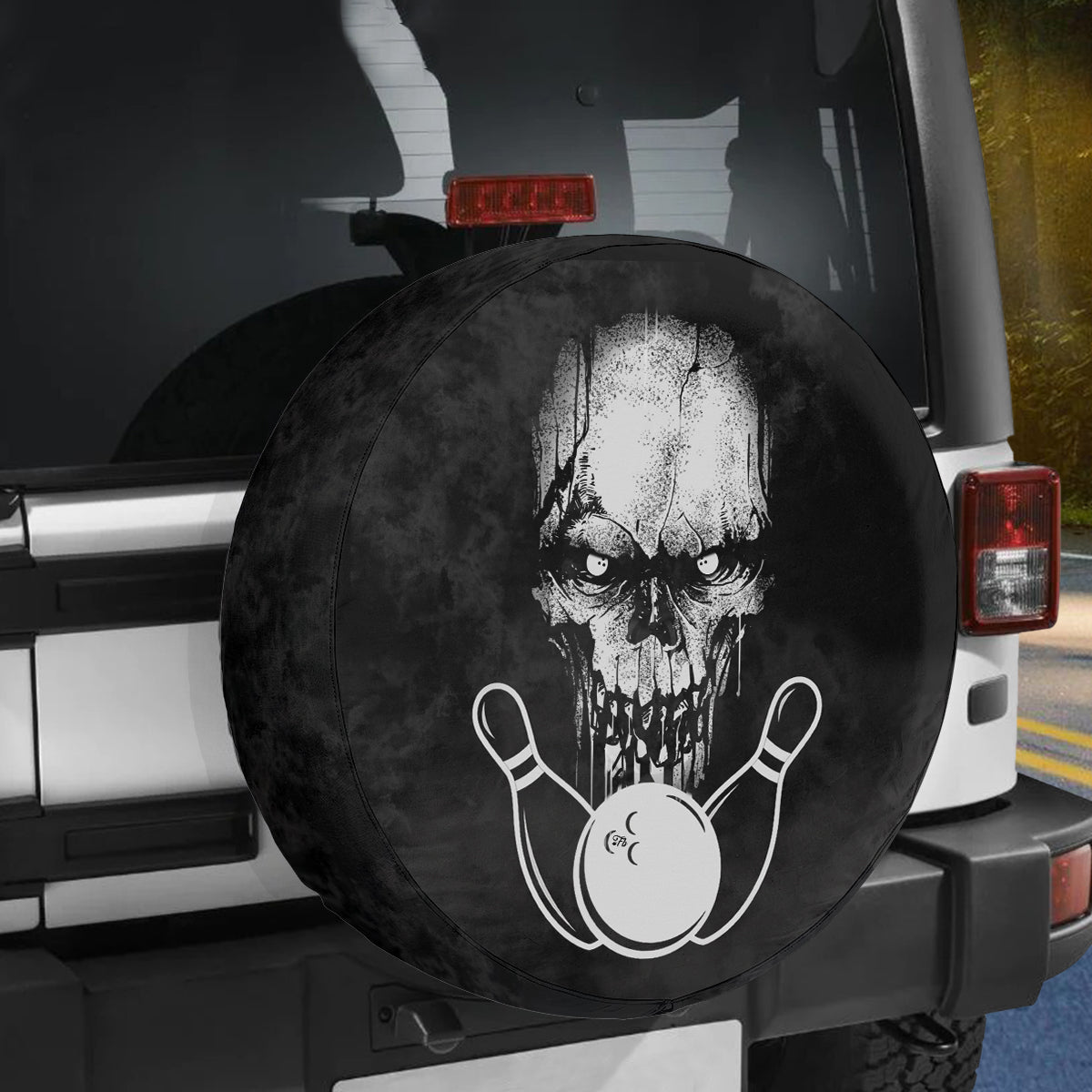 Petthouse | Skull Spare Tire Cover, Bowling Wheel Cover, Skull Gift, Bowling Gift, Car Accessories Gift For Him