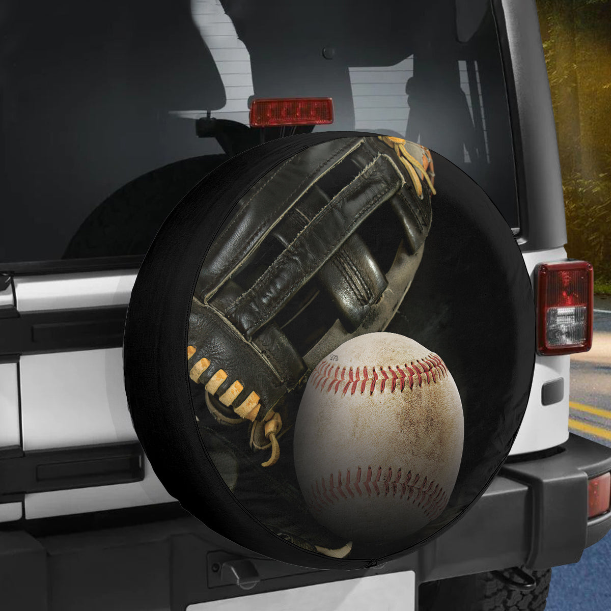 Petthouse | Baseball Spare Tire Cover Soft Ball Tire Cover American Baseball Tire Cover Car Decoration