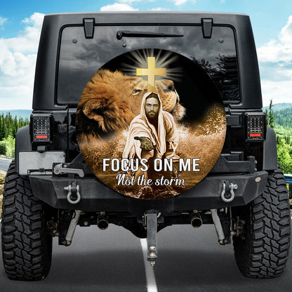 Petthouse | Jesus Christ Holy Bible Lion Of Judah Spare Tire Cover Focus On Me Not The Storm Wheel Cover