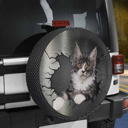 Petthouse | Maine Coon Cat Tire Wheel Protector Cat Mom Dad Trailer Tire Cover Cat Lover Car Accessory