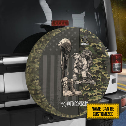 Petthouse | Personalized Gift Veteran Spare Tire Cover Veteran American Flag Camo Pattern Wheel Cover Veteran Gift