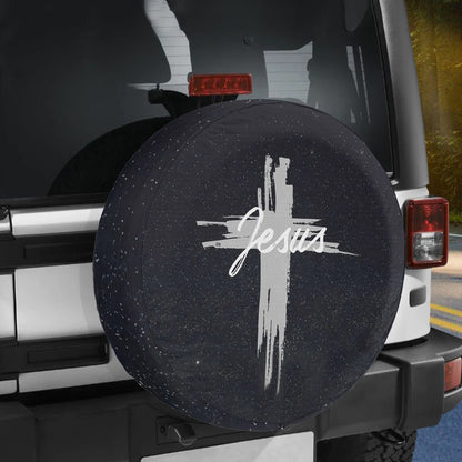 Petthouse | Jesus Cross Print Spare Tire Cover Jesus Christian Gift Decor Car