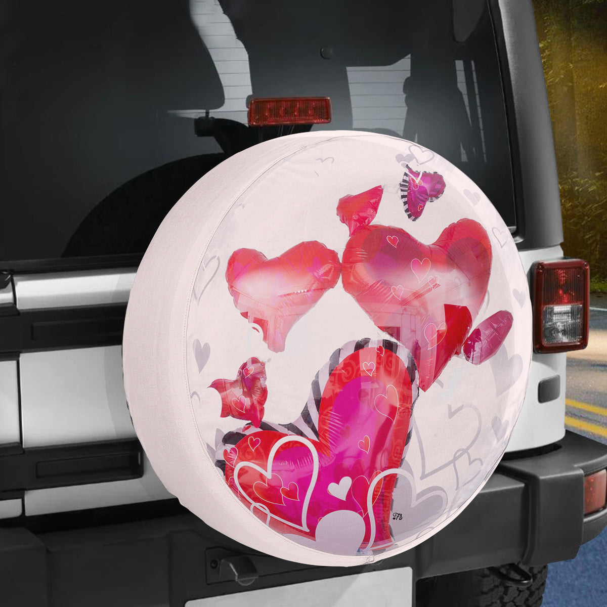 Petthouse | Valentine Heart Balloons Spare Tire Cover Happy Valentine's Day Gift Lover Gift Decor Car