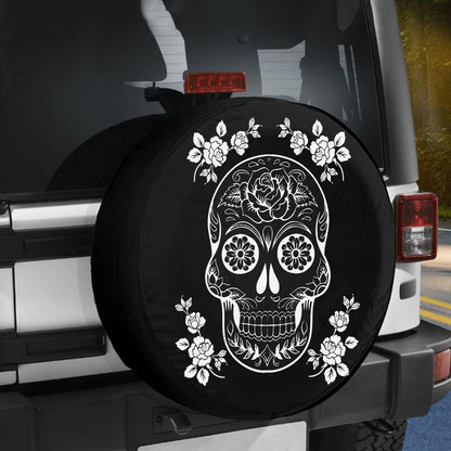 Petthouse | Sugar Skull Spare Tire Cover Happy Halloween's Day Truck Decoration Friends Gift