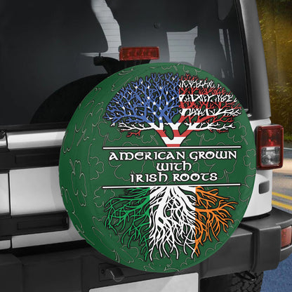 Petthouse | Irish Tree Of Life American Grown With Irish Roots Spare Tire Cover Wheel Cover Irish Gift