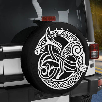 Petthouse | Viking Wolf Spare Tire Cover Scandinavian Viking Design Tire Cover Viking Wheel Cover Accessories