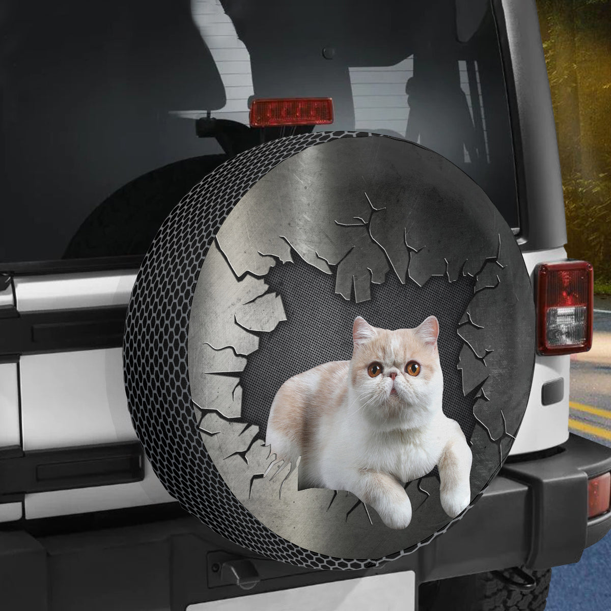 Petthouse | Exotic Shorthair Tire Protector Covers Cat Through Breaking Hole Truck Tire Cover For Cat Dad