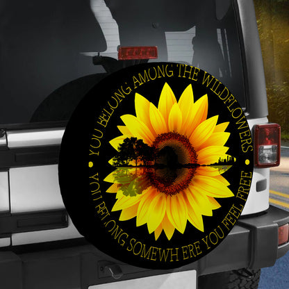 Petthouse | Sunflower Artwork Tire Cover You Belong Among The Wildflowers Tire Cover Car Decoration