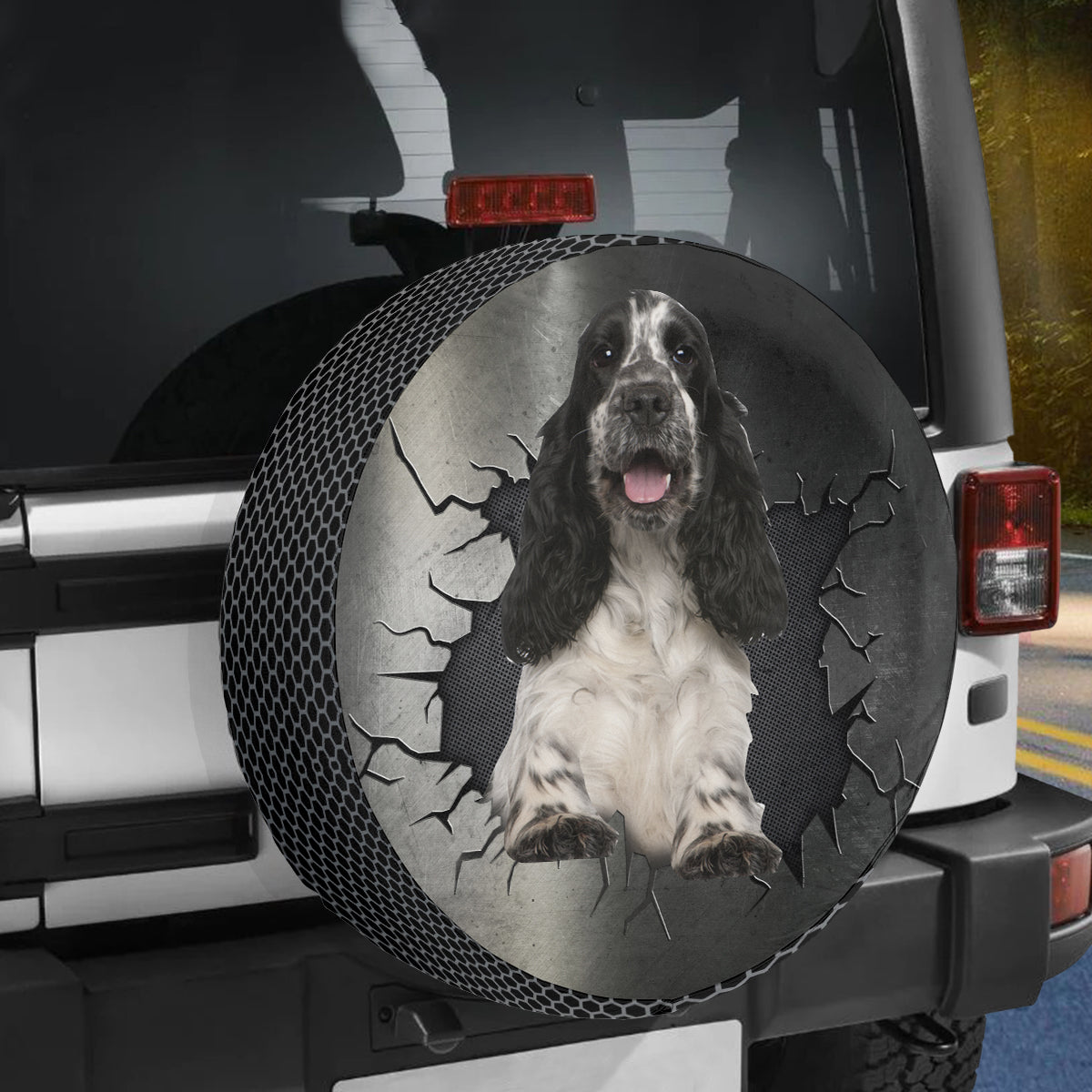 Petthouse | English Cocker Spaniel Print Car Spare Tire Cover Dog Tire Cover Pet Lover Wheel Cover Car Decor