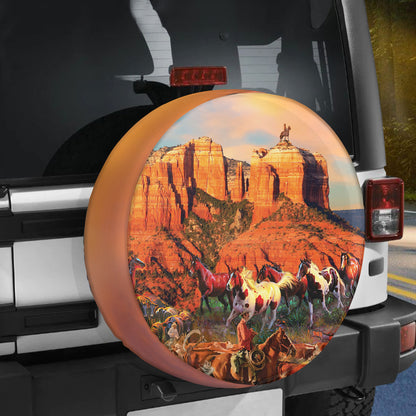 Petthouse | Cowboy Spare Tire Cover Horses Tire Protector New Car Gift Car Accessory Sedona