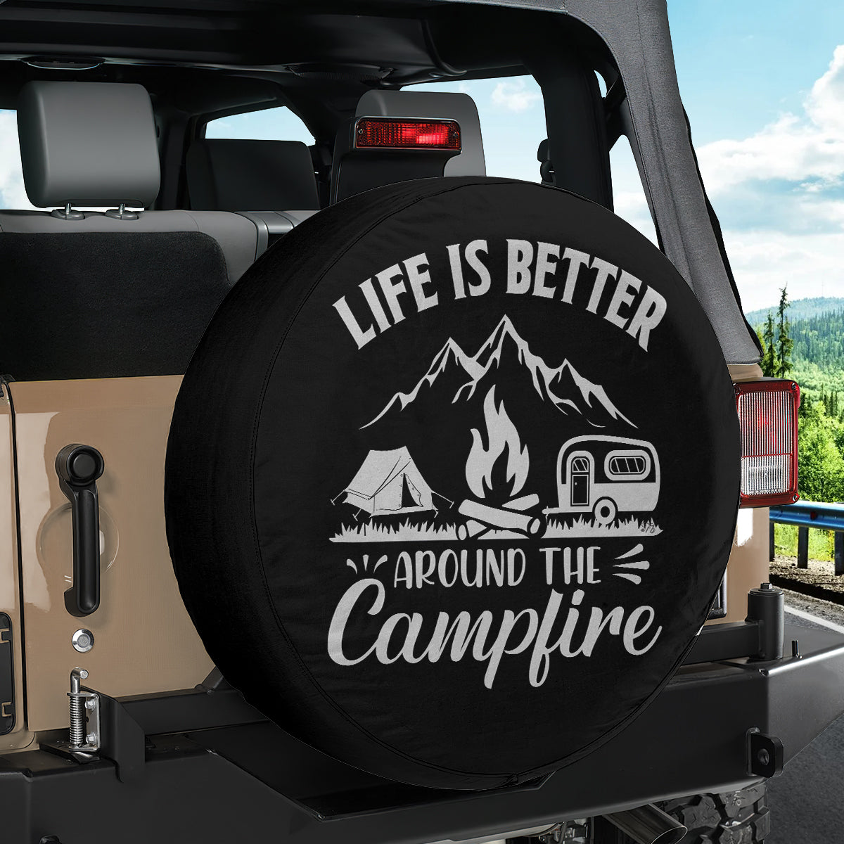 Petthouse | Campfire Spare Tire Cover Car Camping Wheel Tire Cover New Car Gift Tire Wheel Protector