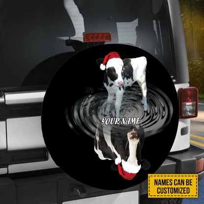 Petthouse | Dairy Cow Tire Cover Dairy Cow Christmas Tire Wrap Cow Mirror Cover Christmas Cover Cow Lover Gift