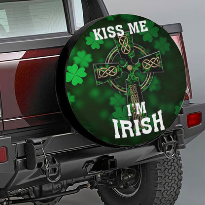 Petthouse | Irish Celtic Crocss Spare Wheel Cover Kiss Me I'm Irish Decor Car  Spare Tire Cover