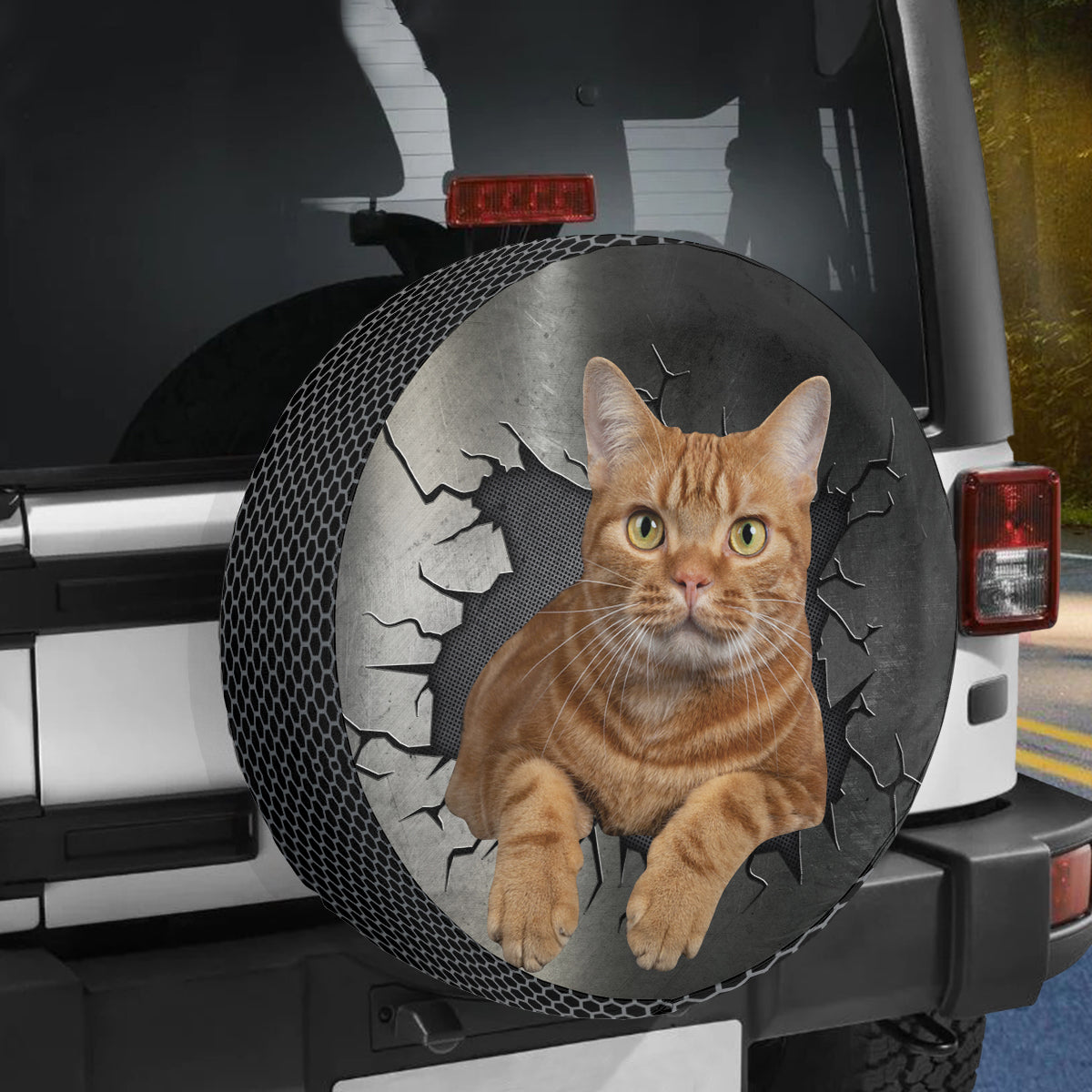 Petthouse | Spare Wheel Cover Red Tabby American Shorthair Cat Universal Fit Truck Tires Cat Dad