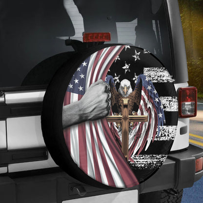 Petthouse | American Christian Cross Eagle Spare Tire Cover Independence Day Freedom Day Decoration