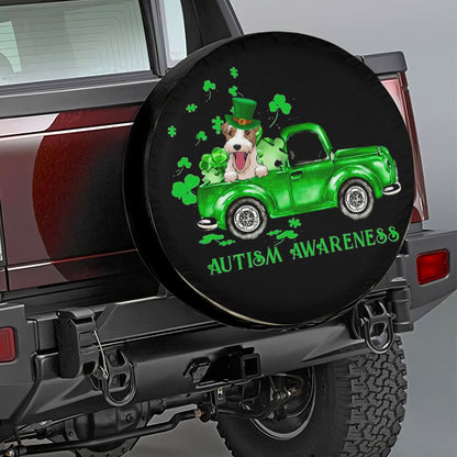 Petthouse | Jack Russell Terrier Patrick Day Spare Wheel Cover Autism Awareness Support Spare Tire Cover