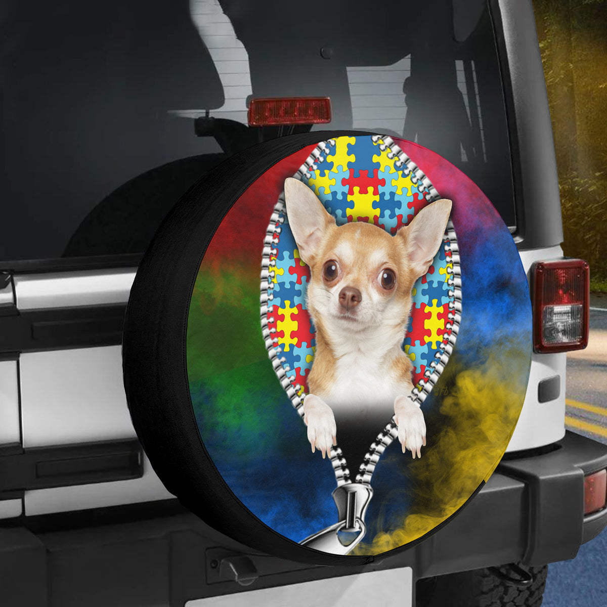 Petthouse | Chihuahua Autism Awareness Day Wheel Cover Autism Support Autistic Pride Car Accessories Gift