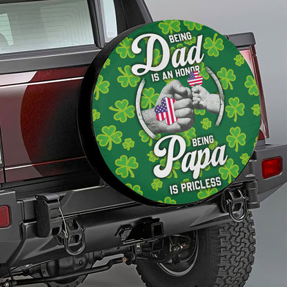 Petthouse | Father's Day Spare Tire Cover Irish American Dad Being Papa Is Priceless Shamrock Family Gifts