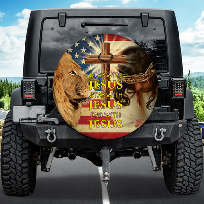 Petthouse | Lion Of Jesus Usa Flag Spare Wheel Cover Independence Day End With Jesus Spare Tire Cover