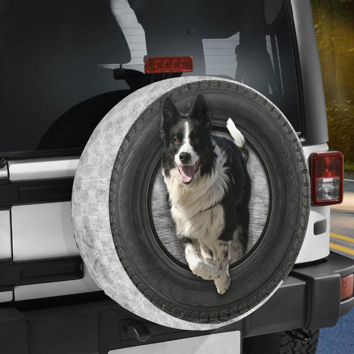 Petthouse | Border Collie Spare Tire Cover Dog Tire Protector Running Dog Wheel Cover For Trailers Dog