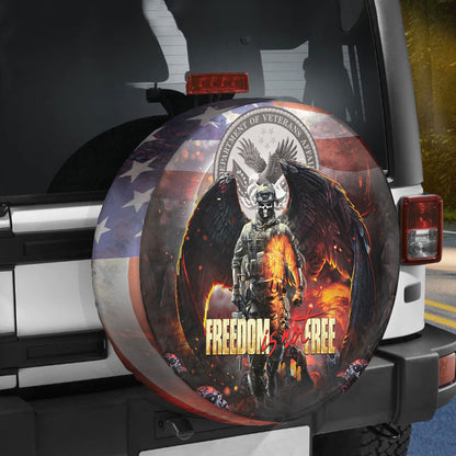 Petthouse | Skull Veteran Wings Freedom Is Not Free Spare Tire Cover Veteran Soldier Military Truck Decoration