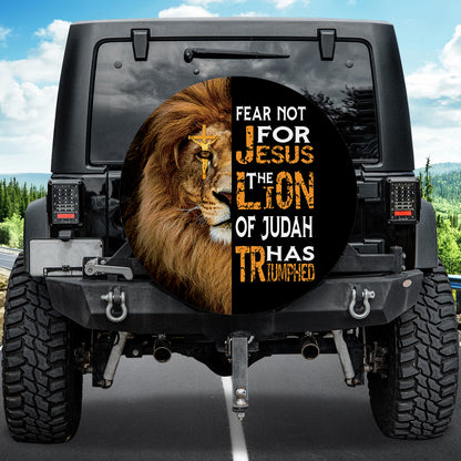 Petthouse | The Lion Of Judah Spare Tire Cover Fear Not For Jesus Spare Tire Wrap Christian Car Decoration