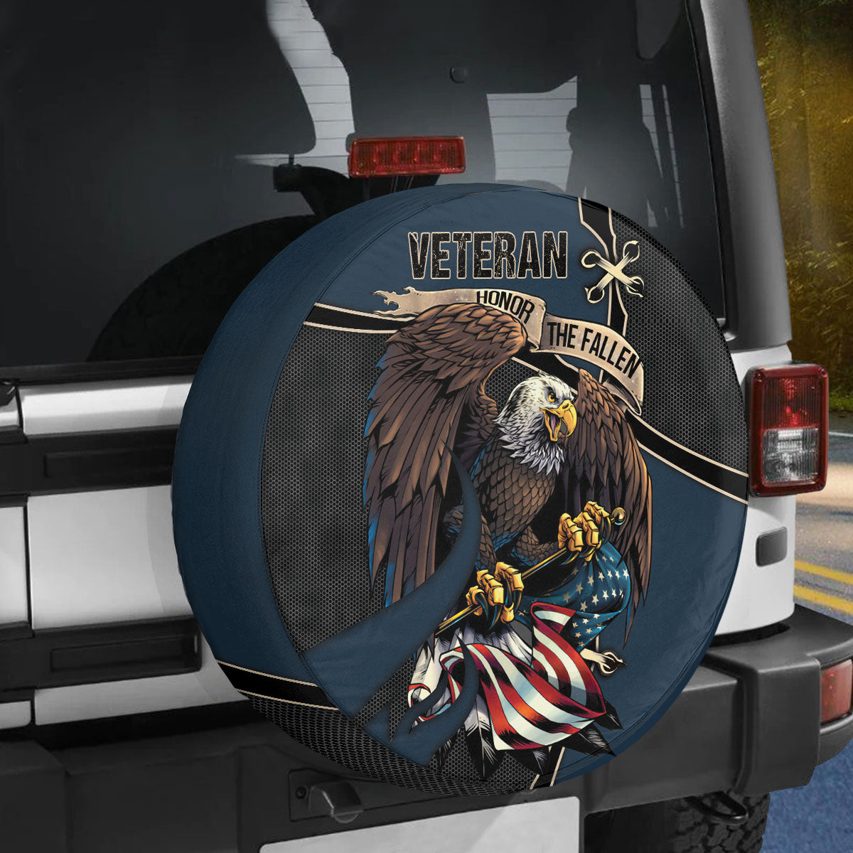 Petthouse | Veteran Honor The Fallen Us Eagle Spare Tire Cover Veteran's Day Decor Memorial Day Gift Idea